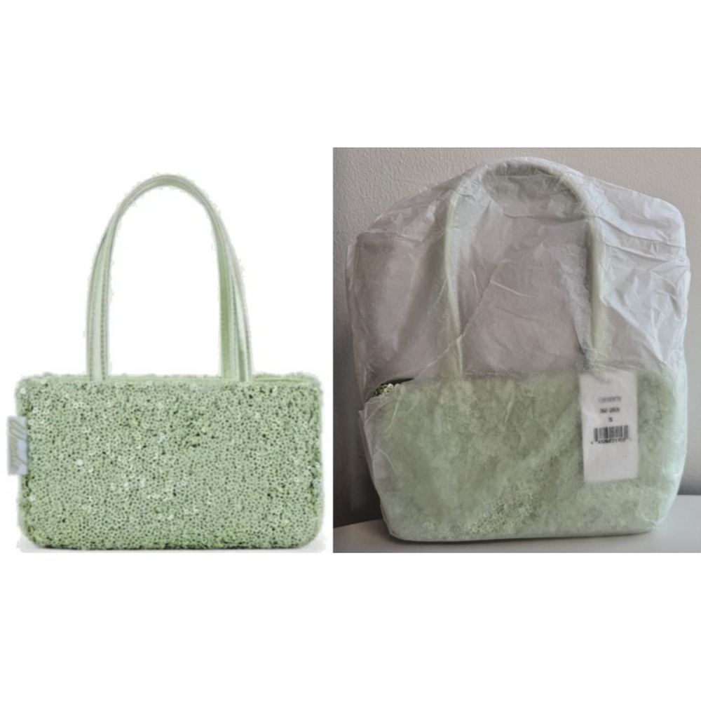 Edie Parker Spark Sequin Shoulder Bag NWT Mint Green Top Zip‎ Mini Party Purse